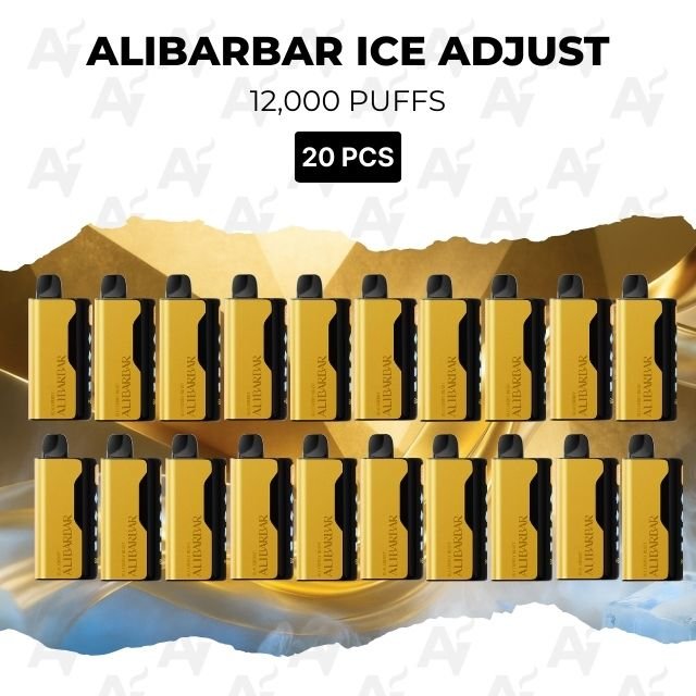 20 pack alibarbar ice adjust mixed flavours 12000 puffs 20 Pack Alibarbar Ice Adjust Mixed Flavours 12000 Puffs