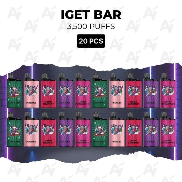20 pack iget bar mixed flavours 3500 puffs 20 Pack IGET Bar Mixed Flavours 3500 Puffs