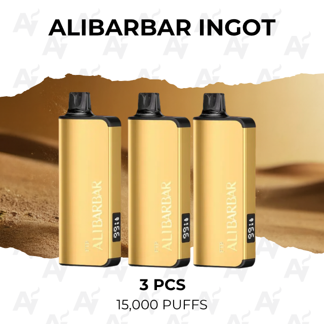 3 pack alibarbar ingot mixed flavours 15000 puffs 3 Pack Alibarbar Ingot Mixed Flavours 15000 Puffs