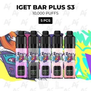 5 Pack IGET Bar Plus S3 Mixed Flavours 10000 Puffs