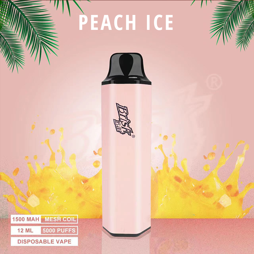 brisk bar peach ice 5000 puffs Brisk Bar Peach ICE 5000 Puffs