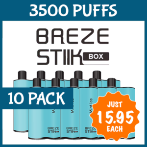 10 Pack Breze Stiik Box Mint ICE 3500 Puffs