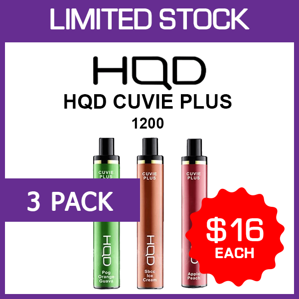 3 pack hqd cuvie plus 1200 puffs 3 Pack HQD Cuvie Plus 1200 Puffs