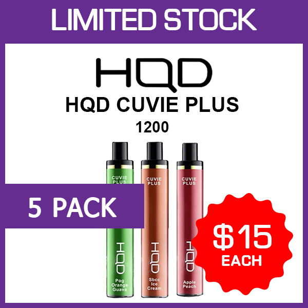 5 pack hqd cuvie plus 1200 puffs 5 Pack HQD Cuvie Plus 1200 Puffs