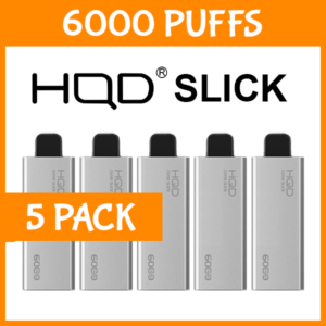 5 Pack HQD Cuvie Slick Mixed Flavours 6000 Puffs
