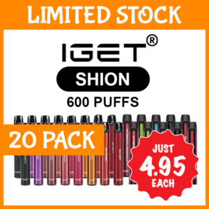 20 Pack IGET Shion Mixed Flavours 600 Puffs