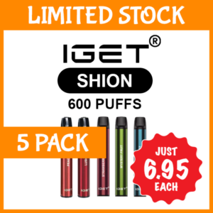 5 Pack IGET Shion Mixed Flavours 600 Puffs