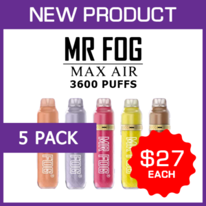 5 Pack Mr Fog AIR - 5 3600 Puffs