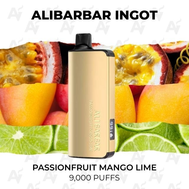alibarbar ingot passionfruit mango lime 9000 puffs Alibarbar Ingot Passionfruit Mango Lime 9000 Puffs