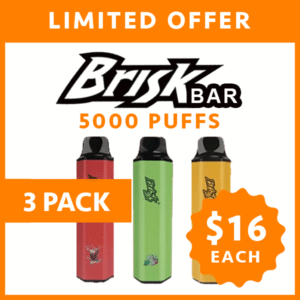 3 Pack Brisk Bar 5000 Puffs