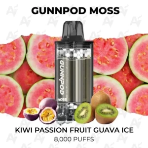 Gunnpod Moss Kiwi Passion Fruit Guava Ice 8000 Puffs