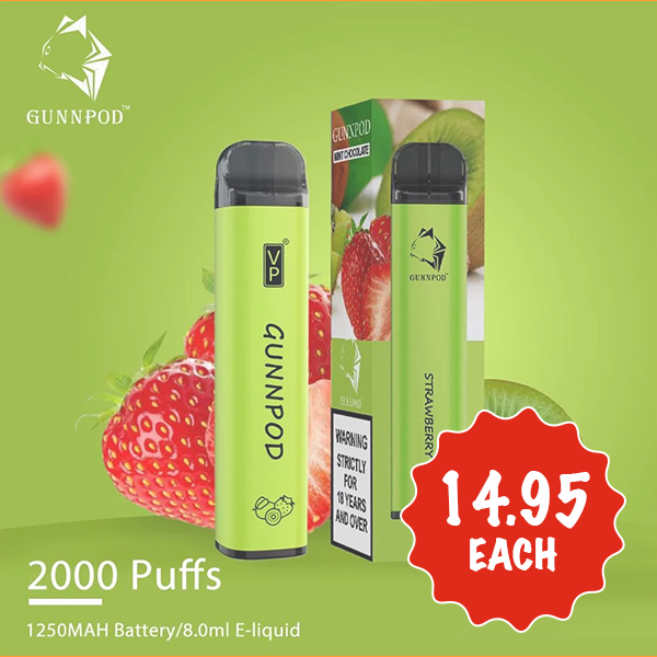 gunnpod strawberry kiwi 2000 puffs Gunnpod Strawberry Kiwi 2000 Puffs