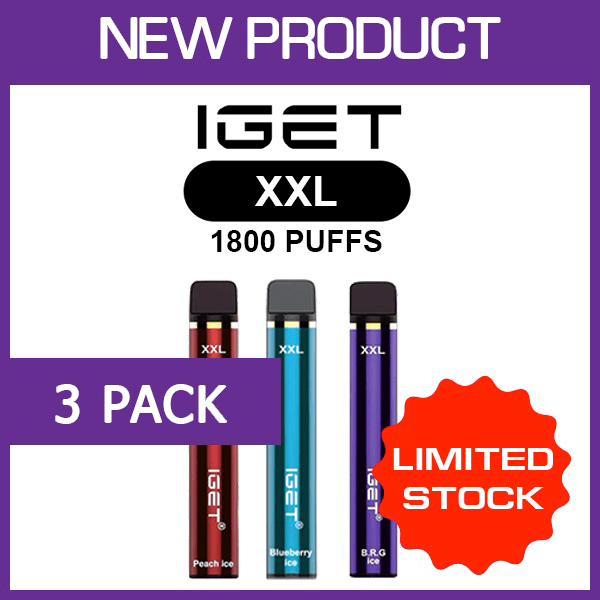 3 pack iget xxl 1800 puffs 3 Pack IGET XXL 1800 Puffs