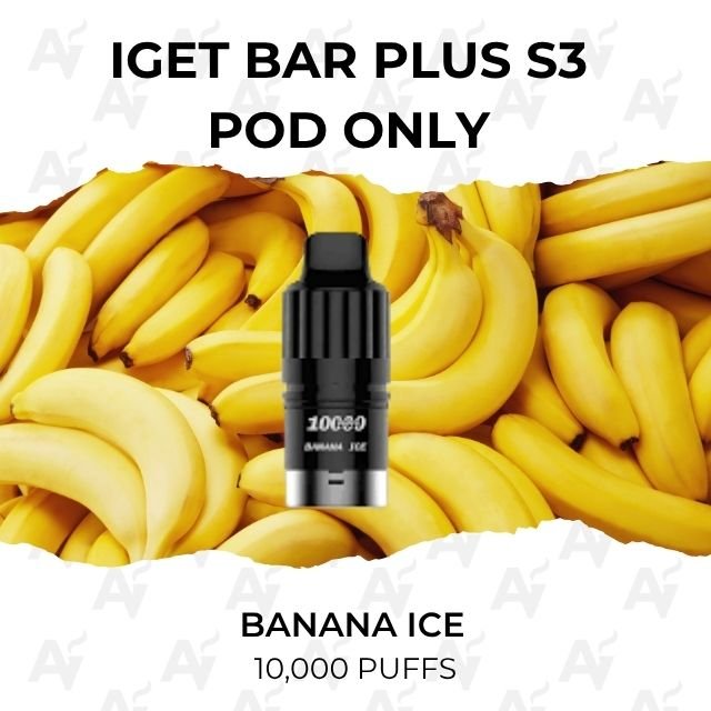 iget bar plus s3 pods banana ice 10000 puffs IGET Bar Plus S3 Pods Banana Ice 10000 Puffs