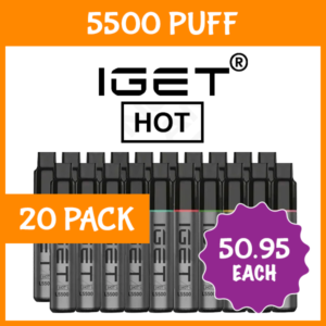 20 Pack IGET Hot Mixed Flavours 5500 Puffs