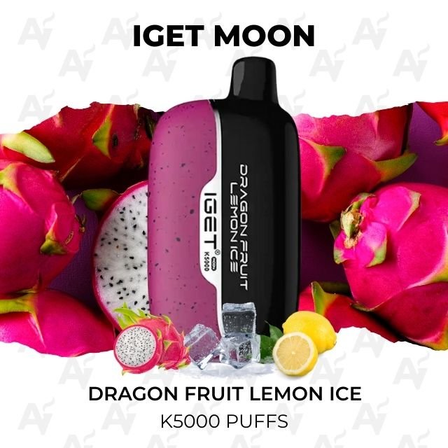 iget moon dragon fruit lemon ice 5000 puffs IGET Moon Dragon Fruit Lemon Ice 5000 Puffs