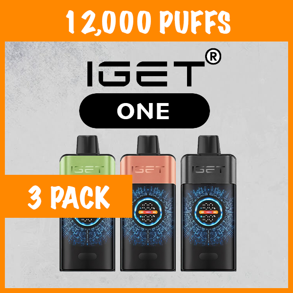 3 pack iget one mixed flavours 12000 puffs 3 Pack IGET One Mixed Flavours 12000 Puffs