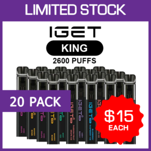 20 Pack IGET King 2600 Puffs