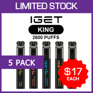 5 Pack IGET King 2600 Puffs