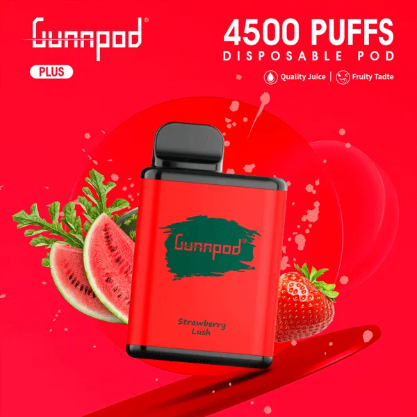 gunnpod plus strawberry lush 4500 puffs Gunnpod Plus Strawberry Lush 4500 Puffs
